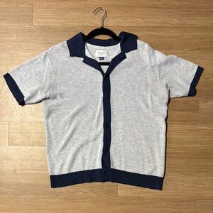 American Eagle Outfitters Gray Casual Button Down Shirt